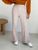 Жіночі трикотажні штани-клеш з розрізами з боків LL-124 Бежевий 42