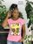 Женская хлопковая футболка с принтом fv-227168 S, Розовый