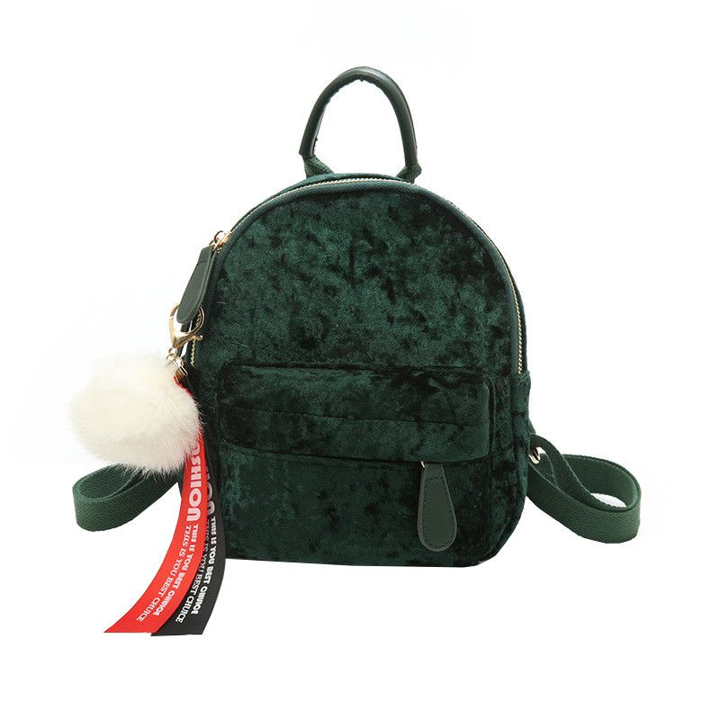 Рюкзак жіночий велюровий Bobby DT зелений eps-8204