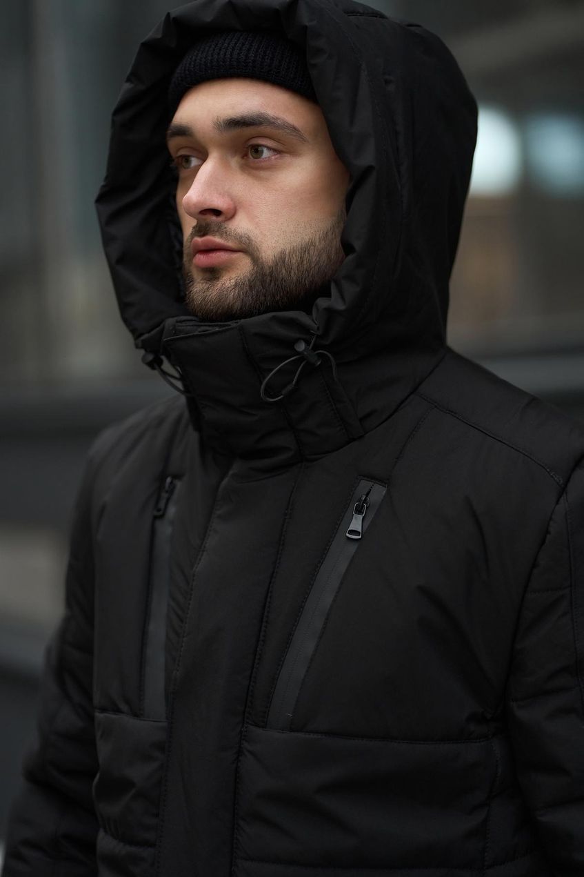 Мужская зимняя куртка Everest c капюшоном INT-1589541471 Чёрная XXL