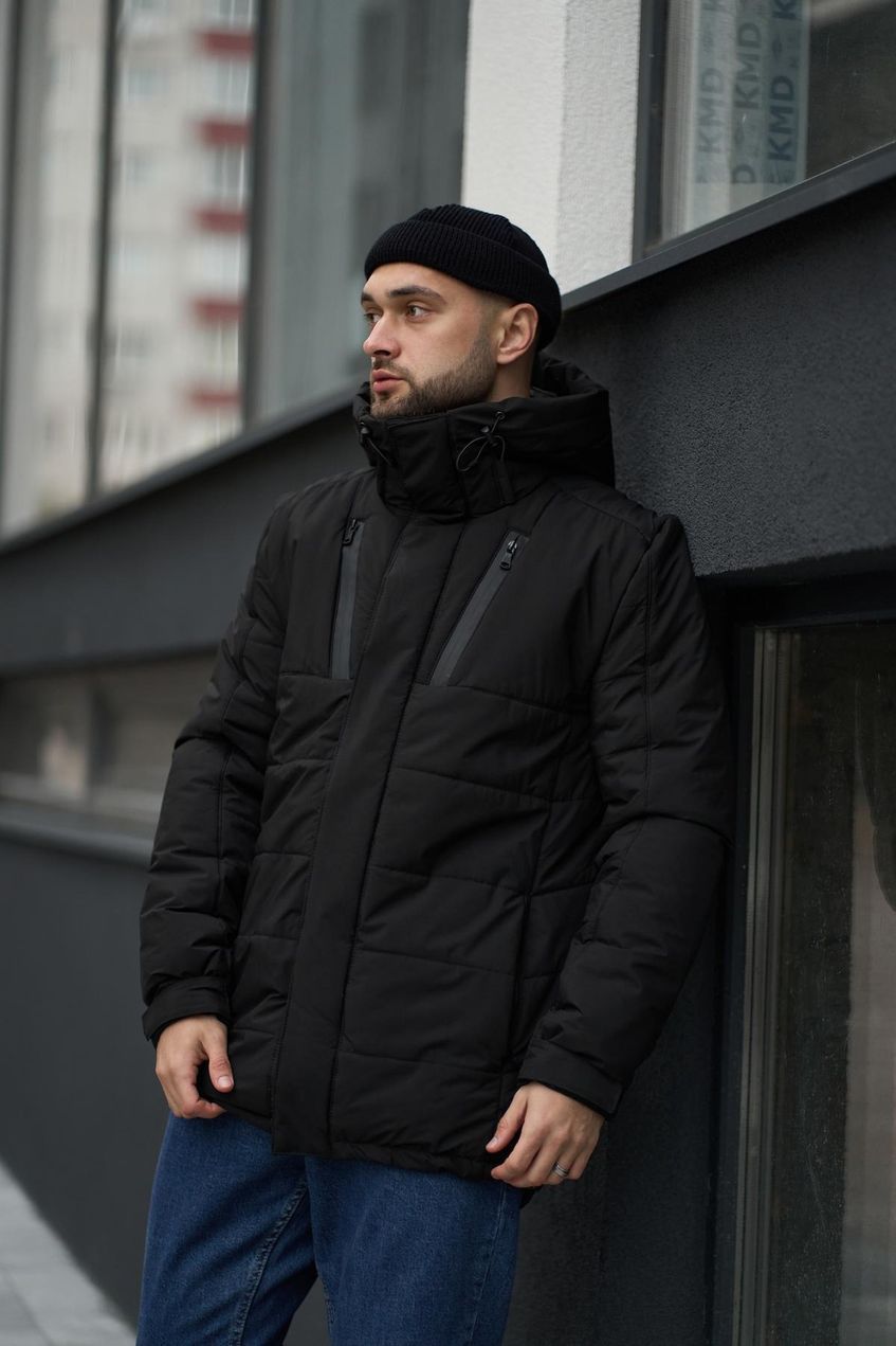 Мужская зимняя куртка Everest c капюшоном INT-1589541471 Чёрная XXL