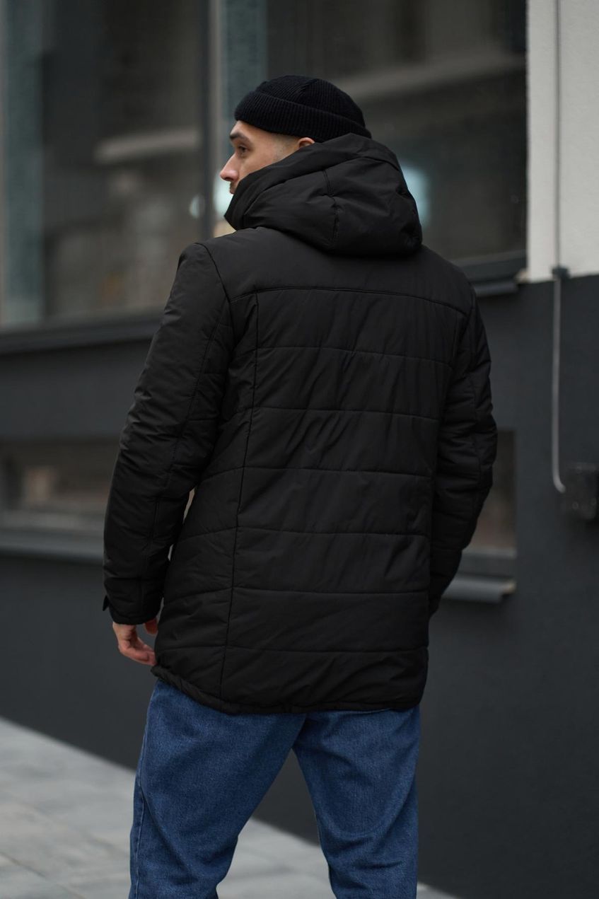 Мужская зимняя куртка Everest c капюшоном INT-1589541471 Чёрная XXL