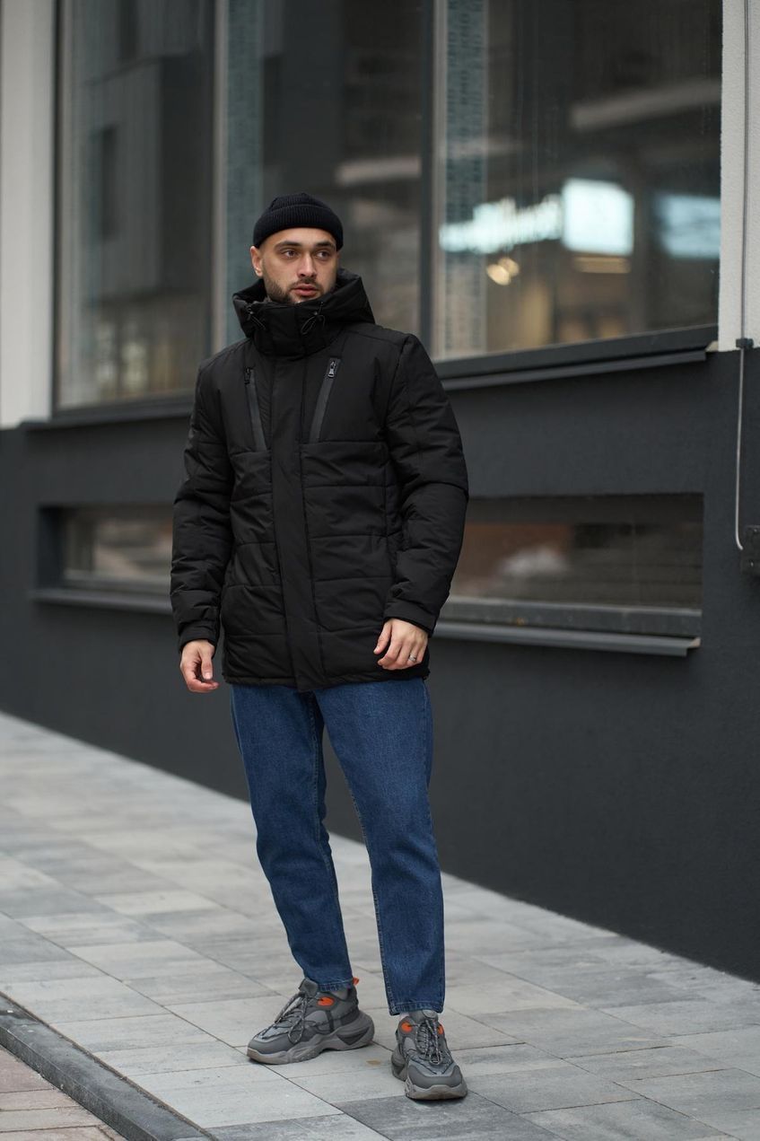 Мужская зимняя куртка Everest c капюшоном INT-1589541471 Чёрная XXL