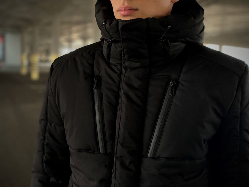 Чоловіча зимова куртка Everest c капюшоном INT-1589541471 Чорна