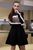 Коротка вільна сукня із вставками леопардового принта SEV-1316.3973 Чорний з білим, S