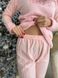 Женская мягкая пижама на флисе и махре с надписью Love розовая