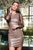 Жіноча ніжна міні сукня з еко-шкіри з рукавами у горошок SEV-1641-1.4371 Моко, S
