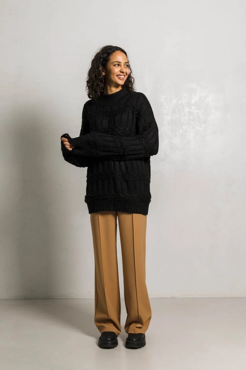 Жіночі класичні прямі брюки вільного крою SEV-2120.5546 коричневі