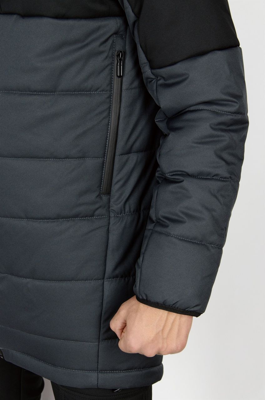 Чоловіча демісезонна куртка Fusion INT-1589541517 Чорно-сіра