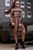 Коротка вільна сукня із вставками леопардового принта SEV-1316.3974 Кава з чорним, S