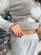Женская уютная пижама на флисе и махре с сердечками серая