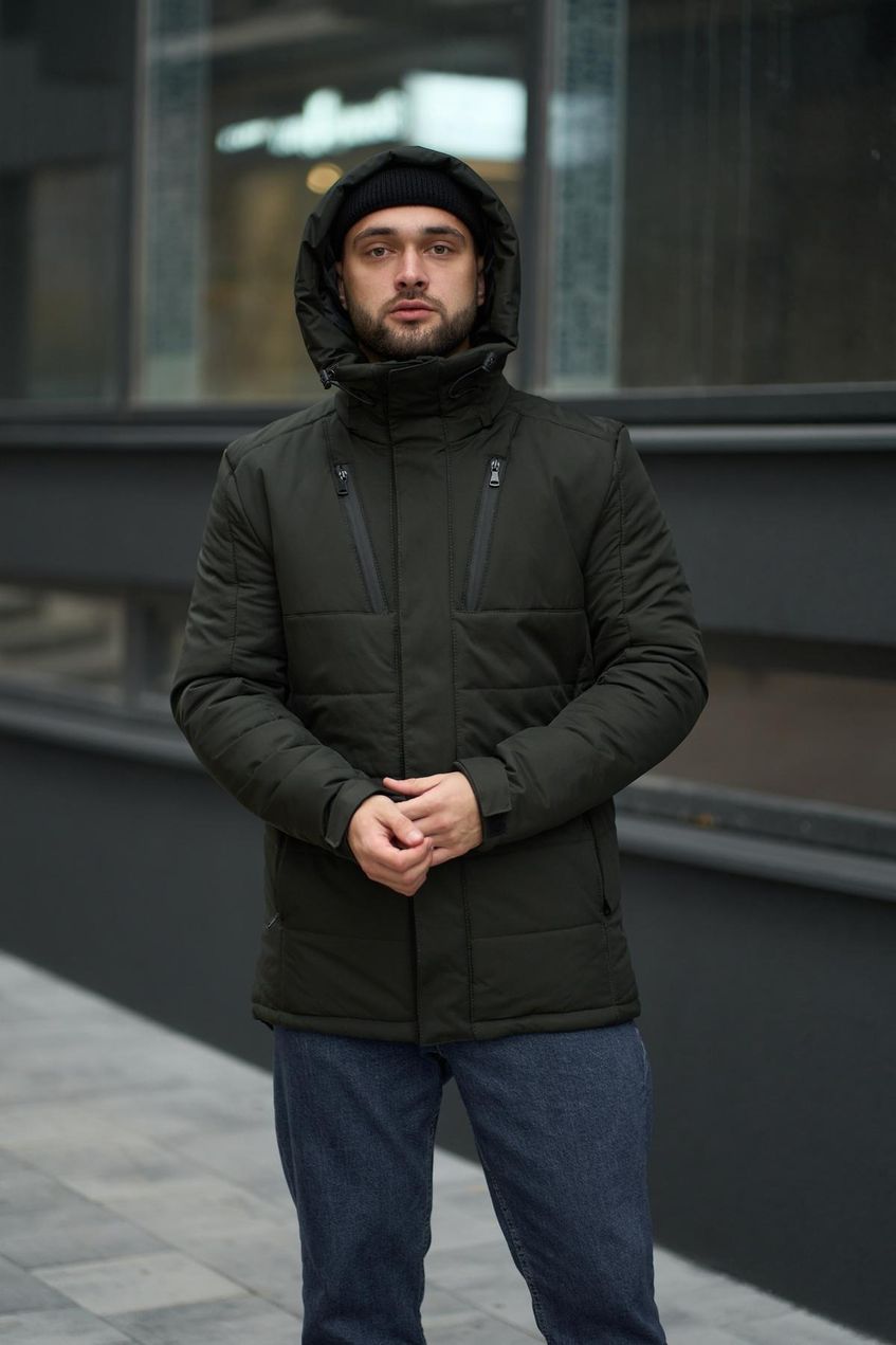 Чоловіча зимова куртка Everest c капюшоном INT-1589541426 Хакі XXL