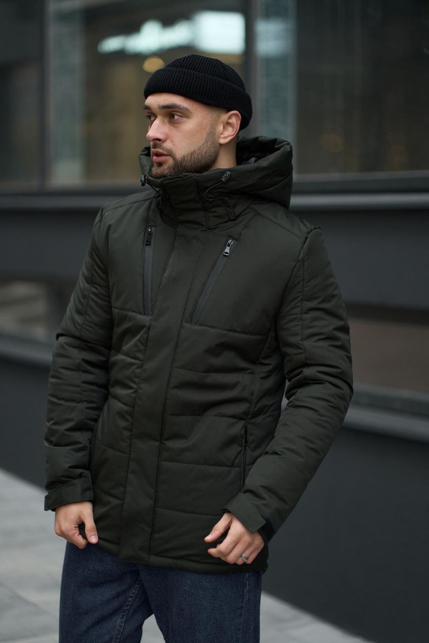 Чоловіча зимова куртка Everest c капюшоном INT-1589541426 Хакі XXL