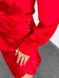 Коротка шовкова сукня з довгим рукавом Червоний LL-130