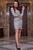 Жіноче облягаюче коктейльне плаття з паєтками SEV-1275.3897 Cрібло, S