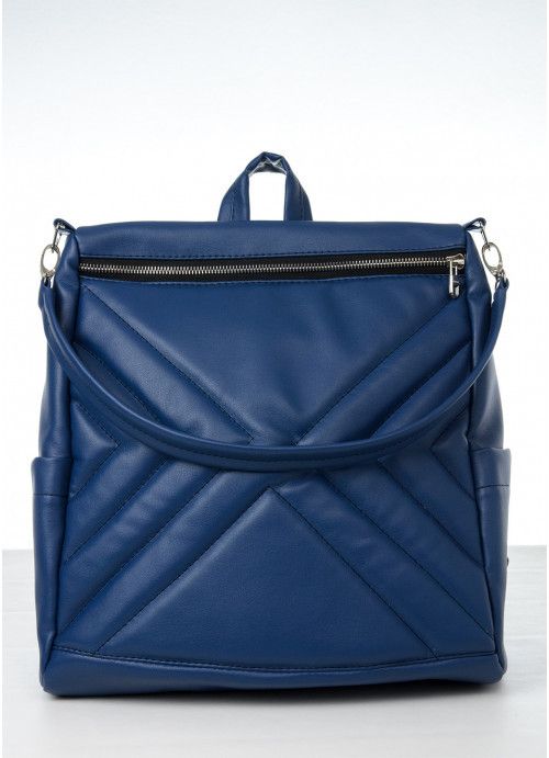Жіночий рюкзак-сумка Sambag Trinity строчений темно-синій SB-28313016
