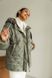 Женская короткая куртка на молнии с капюшоном SEV-2102.5483 оливковая