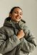 Женская короткая куртка на молнии с капюшоном SEV-2102.5483 оливковая