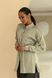 Женская шелковая блуза на пуговицах с длинными рукавами SEV-2126.5592 оливковая