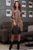 Жіноча вільна сукня з лампасами на рукавах SEV-1305.3972 Кава з чорним та білим, M