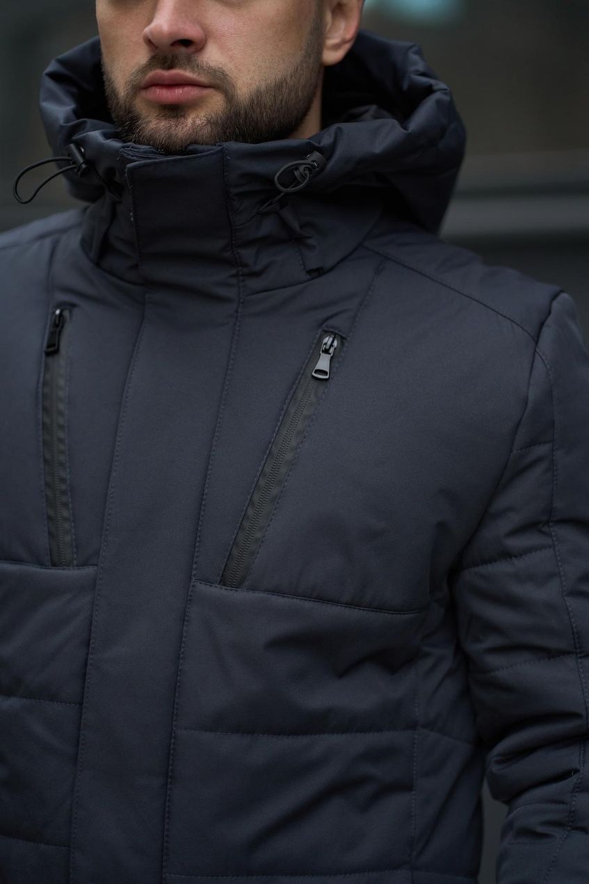 Чоловіча зимова куртка Everest c капюшоном INT-1589541449 Сіра S
