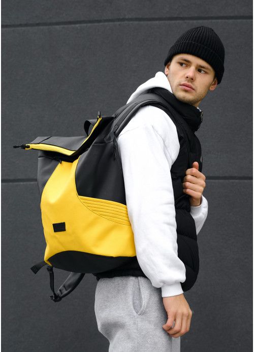 Мужской рюкзак ролл Sambag RollTop X Черно-желтый SB-24320628m