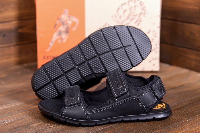 Мужские кожаные сандалии ПК-W8(1) Черные