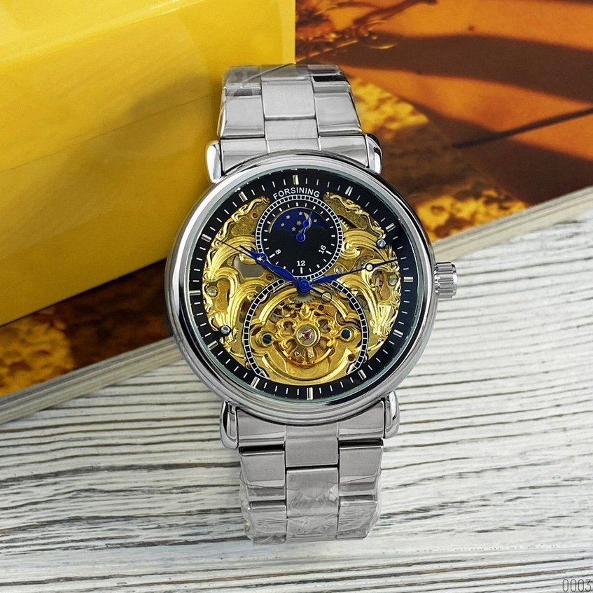 Часы мужские Forsining 8177 Silver-Gold AB-1059-0003