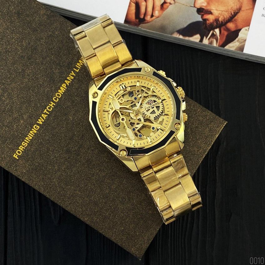 Часы мужские Forsining 8130 All Gold Automatic AB-1059-0010