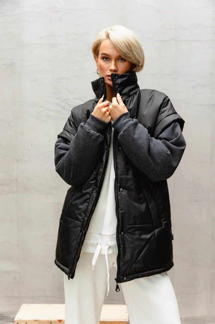 Женская утепленная куртка-жилет без капюшона SEV-2088-1.5469 черная