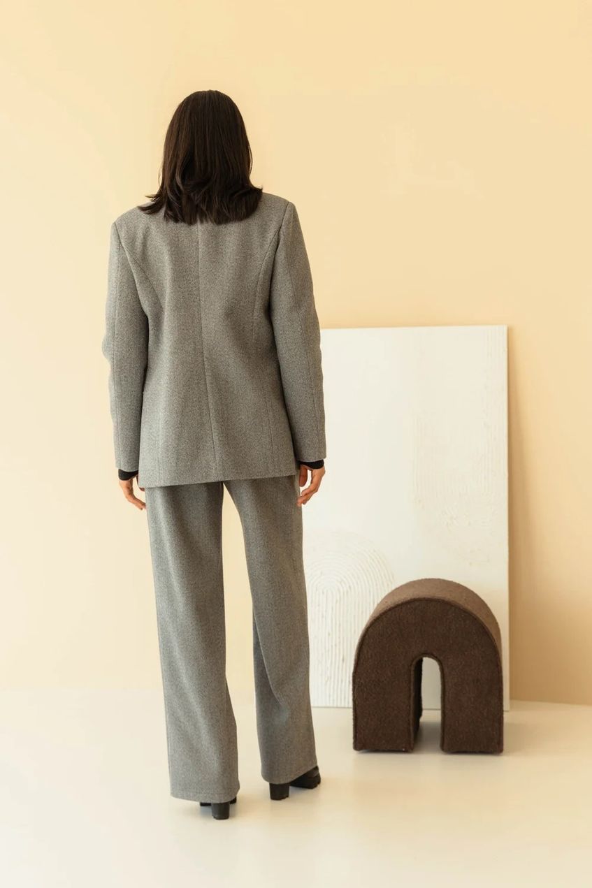 Жіночий повсякденний однобортний піджак SEV-2110.5567 сірий