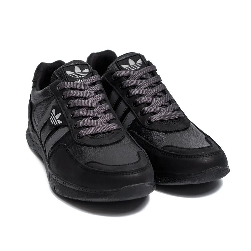 Мужские кожаные кроссовки ПК-А20 сір Черные
