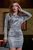 Демисезонное коктейльное платье с люрексом SEV-1273.3885 Серебро с антрацитовым, S