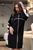 Жіноча вільна сукня з лампасами на рукавах SEV-1305.3971 Чорний з пєрсіковим і білим, M