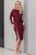 Женское платье миди со змейкой на плечах и внизу юбки SEV-1645.4366 Марсала, S