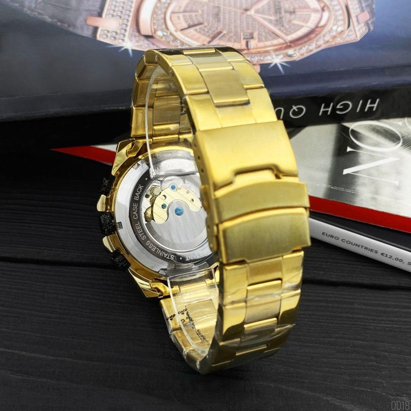 Часы мужские механические Forsining 6913 Gold-Black-White AB-1059-0018