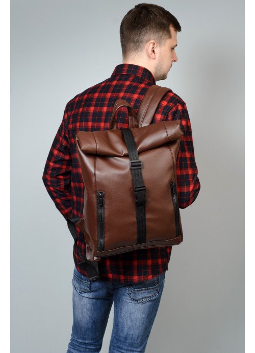 Чоловічий рюкзак рол Sambag RollTop One коричневий SB-24208020m