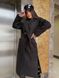 Женское кашемировое пальто на запах ft-1039 Черное