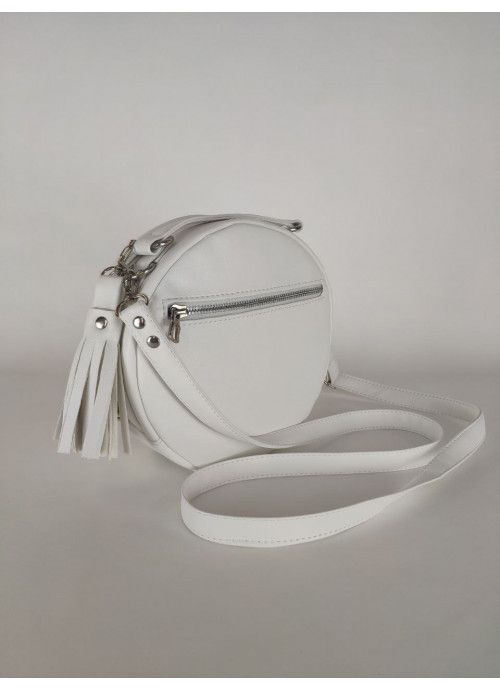 Кругла жіноча сумка кроссбоді Bale біла SB-52200008