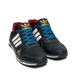 Мужские кроссовки из натуральной кожи Черные с синим ПК-900 blue