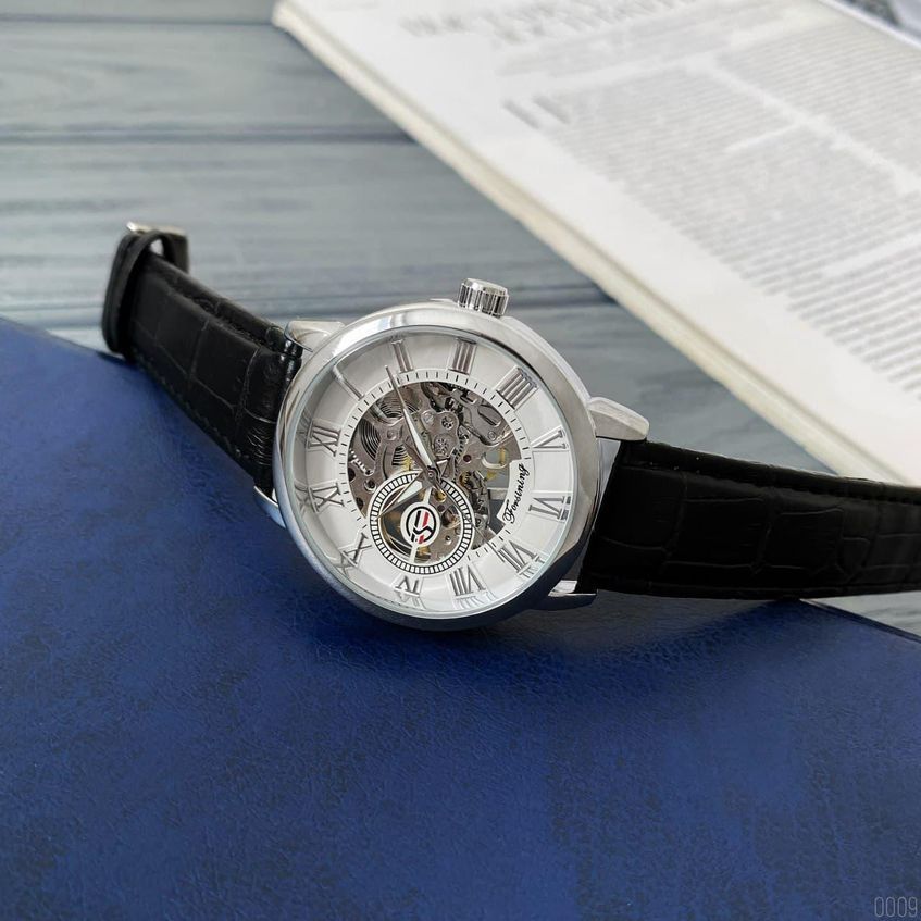 Часы мужские Forsining 8099 Black-Silver-White AB-1059-0009 серебро с белым