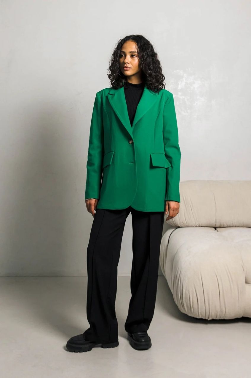 Женский повседневный однобортный пиджак SEV-2110.5547 зеленый