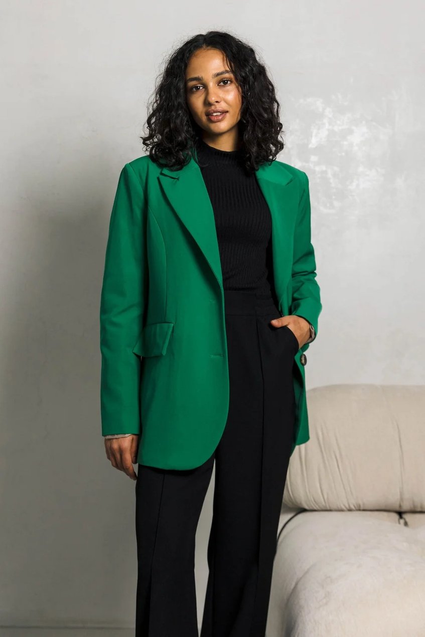 Жіночий повсякденний однобортний піджак SEV-2110.5547 зелений