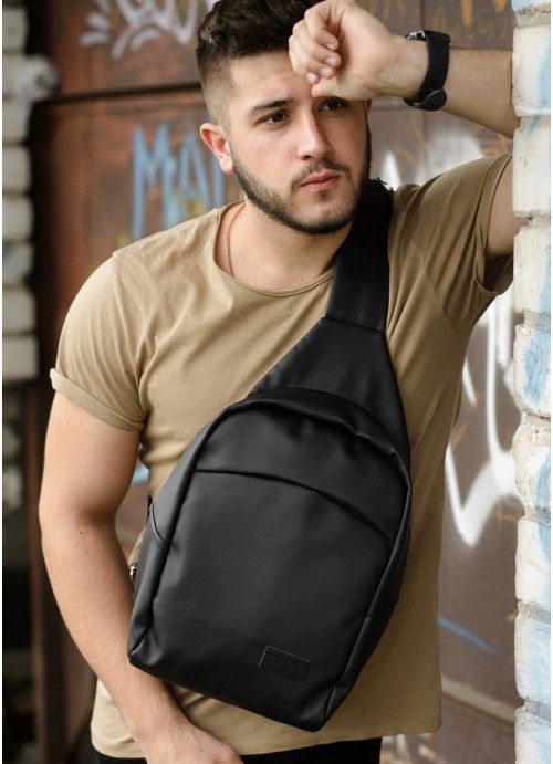 Мужская сумка через плечо слинг Sambag Brooklyn черная SB-83311001