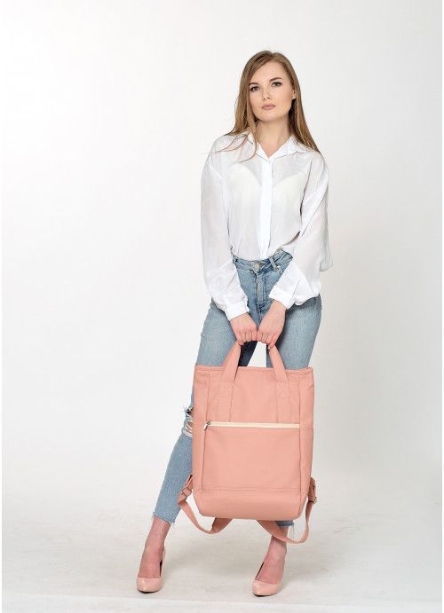 Жіноча сумка-рюкзак Sambag Shopper пудра SB-93591006