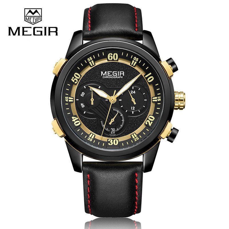 Годинник чоловічий Megir 2067G Black eps-1049