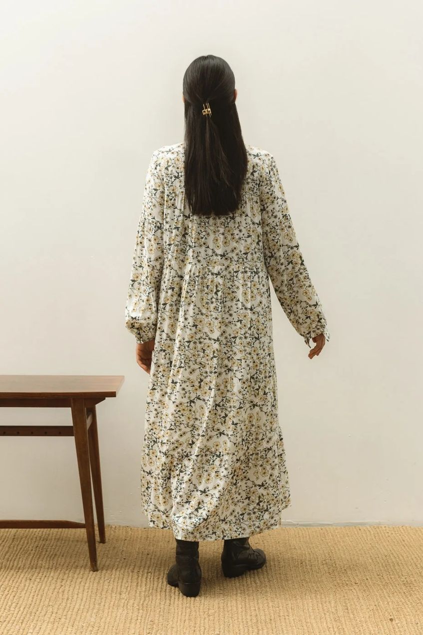 Женское платье рубашка мидакси с рюшами SEV-2048-1.5323 молочное
