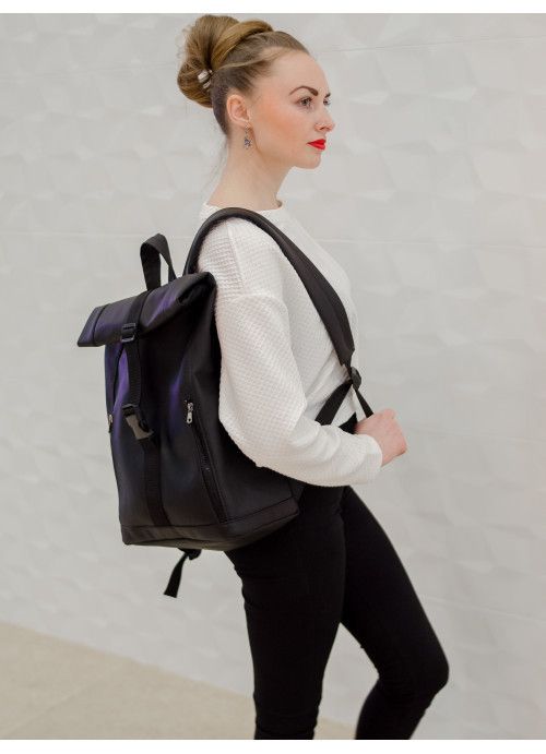 Жіночий рюкзак Sambag RollTop One чорний SB-24208001