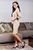 Женское нежное платье с кружевом и рукавом 3/4 SEV-1293.4387 бежевое, S