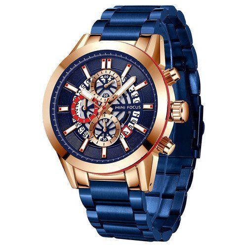 Часы мужские Mini Focus MF0285G AB-1095-0120 синий с медным